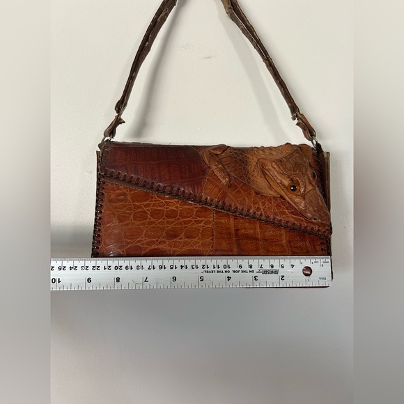 Vintage Mid-Century Alligator Genuine Gator Leather Purse Bag Taxidermy - Picture 9 of 16